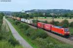 185 010-6 mit einem Containerzug kurz nach Donauwrth Richtung Augsburg, 11.08.2011