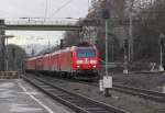 Dieser Baureihen-bunte Lokzug kam am 13.01.2012 in Richtung Norden durch Eichenberg.