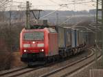 185 072-2 DB Schenker Rail bei Staffelstein am 19.02.2012.