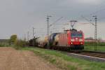 185 082-5 mit einem gemischten Gterzug in Neuss-Allerheiligen am 19.04.2012