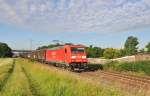 185 293 mit gem GZ auf der Main-Neckar-Bahn bei Ladenburg in Richtung Darmstadt am 16.6.2012