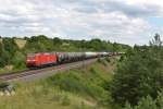 185 081 mit einem Gterzug am 09.07.2012 unterwegs bei Laaber.