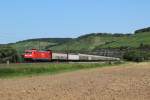 185 244-1 mit einem gemischten Gterzug in Himmelstadt am 24.07.2012