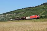 185 002-3 mit einem gemischten Gterzug in Himmelstadt am 24.07.2012