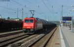 185 632-7 mit dem Kerosinzug auf dem Weg von Ingolstadt nach Mnchen Flughafen bei der Durchfahrt in Regensburg, 29.08.2012  Gru an den netten Tf :)