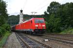 185 388 + 185 3xx mit einem Erzzug nach Linz am 14.07.2012 unterwegs bei Wernstein am Inn.