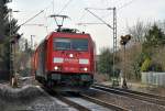 185 296-1 gem. Gterzug rechtsrheinisch Richtung Sden durch Bonn-Beuel - 12.01.2013