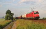 Am 19.Juni 2013 war DBSR 185 161 mit einem gemischten Gterzug bei Burgstemmen auf dem Weg nach Seelze Rbf.