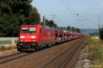 185 287 am 4.8.13 in Plling mit einem Autozug nach Nrnberg