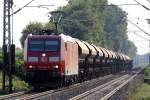 185 066-8 auf der Hamm-Osterfelder Strecke am B bei KM 37,285 am 27.8.2013