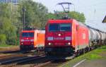 Am 10.10.06 begnen sich die 185 021 und 185 222 in Oggersheim,beide hatte das Ziel BASF.