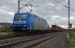 185 511-3 am 24.10.13 mit einen Containerzug Richtung Norden.