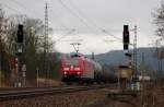 185 186 DB Schenker mit gemischten Güterzug am 23.11.2013 in Rothenkirchen Richtung Saalfeld.