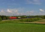 185 382 mit einem KLV am 09.05.2013 bei Taufkirchen an der Pram.