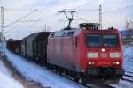 185 018-9 DB Schenker bei Staffelstein am 06.12.2013.