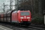 185 079-1 fuhr mit einen leeren erzzug am 02.01.14 durch hh-harburg