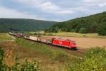185 260 mit Güterzug bei Harrbach (07.09.2013)