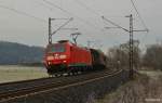 185 177-3 mit einen gemischten Güterzug am 18.02.14 bei Hermannspiegel.