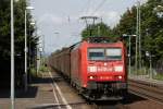 185 185-6 durcheilt mit ihrem Güterzug Heidesheim, 10.07.2012