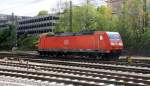 185 068-4 DB rangiert in Aachen-West bei Sonne und Wolken am Nachmittag vom 18.4.2014.