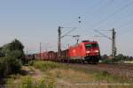 185 292-0 (Railion DB Logistics) mit einem Güterzug in Burgstemmen, 23. Juli 2014