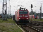 Am 12.10.2014 kam 185 195 mit einem Containerzug aus Richtung Wittenberge nach Stendal und fuhr weiter in Richtung Magdeburg.