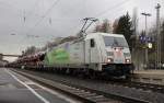 185 389-4 mit dem  Mini-Zug  in Richtung Norden. Aufgenommen am 29.11.2013 in Eichenberg.