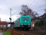 185 576 und 185 577 auf berfhrungsfahrt nach Mannheim Rangierbahnhof am 4.1.07 bei Hhnlein Alsbach.