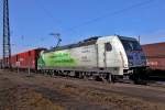 DB Schenker Lokomotive 185 389-4    Audi Logistik  mit einem Güterzug in Nürnberg.Bild 14.2.2015