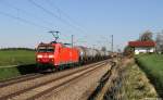 185 060 mit Kesselzug am 21.04.2015 bei Hilperting.