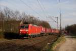 185 092-4 mit einem Winner Spedition KLV Zug nach Wuppertal-Langerfeld in Leverkusen-Alkenrath am 17.03.15