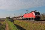 Am 31.10.2014 brachte die Mannheimer 185 122-9 einen leeren Autotransportzug von der Schweizer Grenze nach Offenburg Gbf.