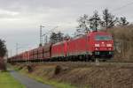 185 270-6 und ? DB gemeinsam vor einem Ganzzug - Nauheim / Groß Gerau - 14.01.2016