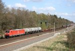 185 008 mit EZ 51882 (Mannheim Rbf–Maschen Rbf) am 16.04.2015 zwischen Radbruch und Winsen (Luhe)