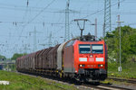 185 181-5 zieht ihren Güterzug am 08.05.2016 durch Ratingen-Lintorf.