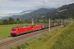 185 275 + 185 232 mit Güterzug bei Trieben am 21.06.2016.