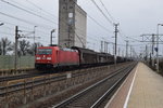 185 271 der DB mit einen gemischten GZ in Prinzersdorf. 12.3.2ß16.