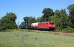 185 258-1 mit einem Frankenwaldumleiter zu sehen am 24.06.16 an der Schöpsdrehe bei Plauen/V.