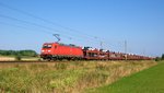 DB Cargo 185 315 mit Autotransportzug in Richtung Osnabrück (bei Melle am 15.09.16).