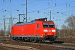 DB Lok 185 109-6 durchfährt solo den badischen Bahnhof. Die Aufnahme stammt vom 16.01.2020.