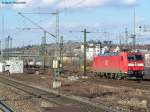 185 080 bei einer Rangierfahrt in Stuttgart-Untertrkheim. Aufgenommen am 07.Februar 2008.