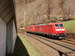 BR 185 112 und -113 als Lokzug bei Faido am 26.03.2008