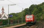 185 179-9 mit einem KLV -> Basel bei der Durchfahrt Istein 14.8.08