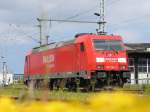 185 262 wartet in Wismar auf ihren nchsten Auftrag. 15.06.2009