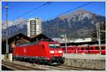 185 096-5 in Landquart. Am Abend sah ich sie mit einem leeren Oelzug nach Basel abfahren. (20.10.2012)