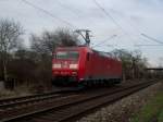 185 168-2 auf berfhrungsfahrt bei Maintal Ost am 15.04.13