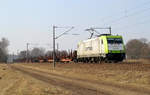 Am 16. Februar 2017 konnte ich in Groß Kreutz (Havel) diesen mit Captrain 185 650 bespannten Güterzug dokumentieren.