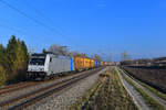 185 677 mit DGS 40674 am 26.01.2018 bei Langenisarhofen. 