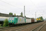 Captrain 185 533 (damals noch mit Rail4Chem-Logos) mit dem  Bous-Zug  // Düsseldorf-Benrath // 14.