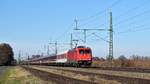 Alpha Trains Belgium 185 605, vermietet an RheinCargo, mit Schnee-Express-Leerzug auf der Rckfahrt von Hamburg nach Mnster (Westf) (Diepholz, 24.02.19).